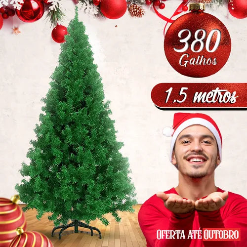Árvore De Natal 150cm 380 Galhos Pinheiro Cheia Tradicional