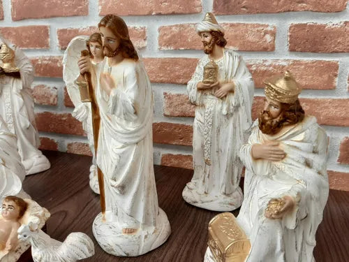 Presépio Natal 15 Peças Família Natalina 22cm