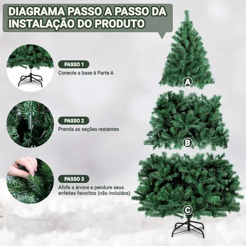 Arvore De Natal Luxo Grande 2,10 Cm 1000 Galhos Decoração