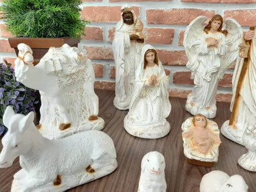 Presépio Natal 15 Peças Família Natalina 22cm