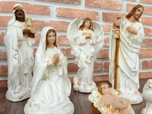 Presépio Natal 15 Peças Família Natalina 22cm