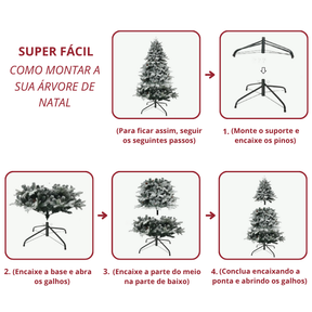 Árvore de Natal Nevada Sem Led