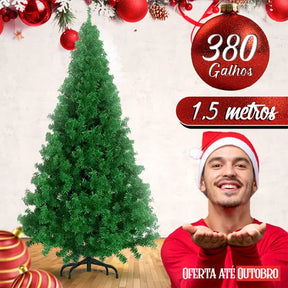 Árvore De Natal 150cm 380 Galhos Pinheiro Cheia Tradicional