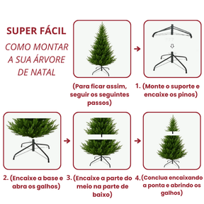 Árvore de Natal Pinheiro sem Led  Montagem rápida