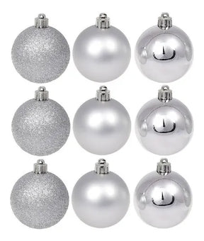 Kit 9 Bolas De Natal Fosca Lisa Glitter Enfeite 6cm