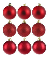 Kit 9 Bolas De Natal Fosca Lisa Glitter Enfeite 6cm