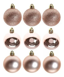 Kit 9 Bolas De Natal Fosca Lisa Glitter Enfeite 6cm