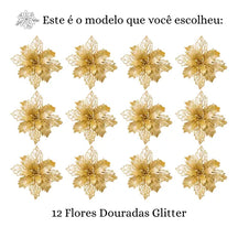 Kit 12 Flores Enfeite Natal P/ Árvore Decoração Artificial