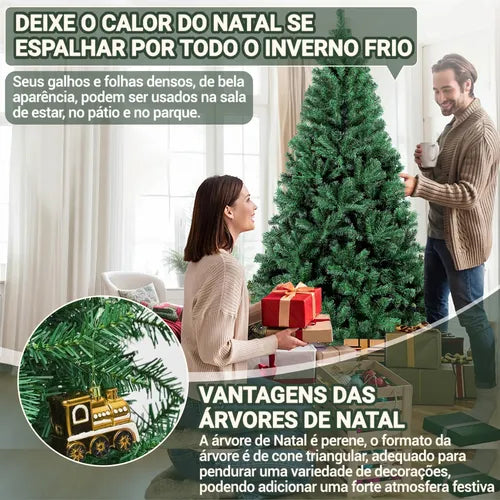 Arvore De Natal Luxo Grande 2,10 Cm 1000 Galhos Decoração