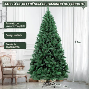 Arvore De Natal Luxo Grande 2,10 Cm 1000 Galhos Decoração