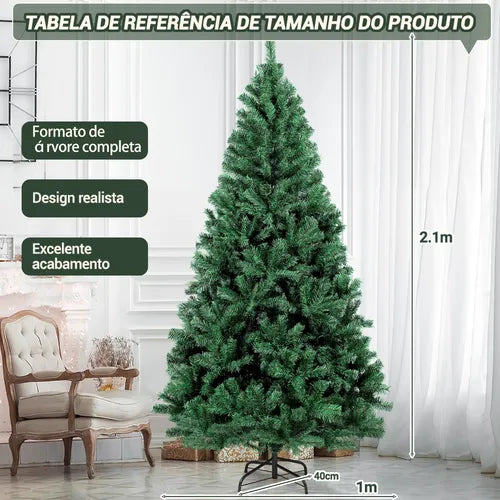 Arvore De Natal Luxo Grande 2,10 Cm 1000 Galhos Decoração