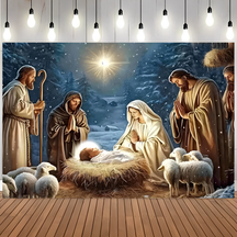 Fundo Decorativo de Natal Presépio