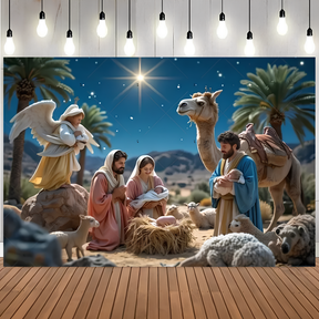 Fundo Decorativo de Natal Presépio