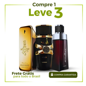 Kit 3 Perfumes  - Malbec , 1 Million e ASAD (100ml cada) - [QUEIMA DE ESTOQUE]