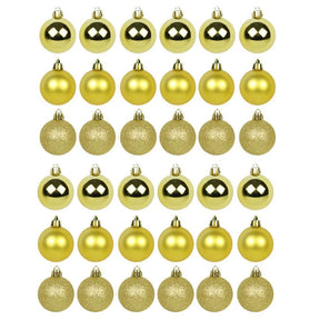 Kit 30 Bolas De Natal Mista 4cm Dourada Decoração Árvore